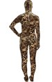 Leopard and Text Thicken Velvet Zentai Suit