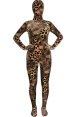 Leopard and Text Thicken Velvet Zentai Suit