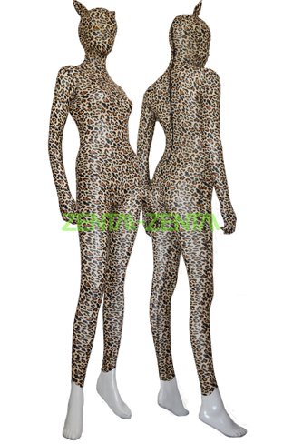 Leopard Bodysuit | Sexy Leopard Spandex Lycra Zentai Suit with Ears