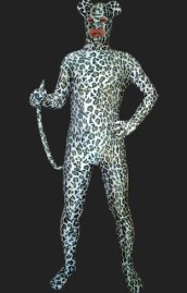 Leopard Bodysuits! Light Brown and Black Spandex Lycra Unisex Zentai Suit with Eyes and Tail