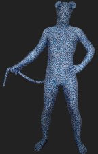 Leopard Catsuit | Blue Spandex Lycra Unisex Full Body Zentai Suit with Eyes and Tail