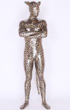 Leopard Shiny Metallic Zentai Suits With Ears And Tail Leopard Shiny Metallic Zentai Suits With Ears And Tail