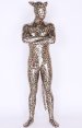 Leopard Shiny Metallic Zentai Suits With Ears And Tail