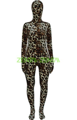 Leopard Thicken Velvet Zentai Suit