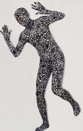 Leopard Zentai Suit | Black and White Thick Velvet Full Body Suit