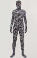 Leopard Zentai Suit | Black and White Thick Velvet Full Body Suit