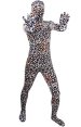 Leopard Zentai Suit | Black , Orange and White Thick Velvet Full Body Suit