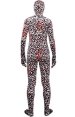 Leopard Zentai Suit | Black , Red and White Thick Velvet Full Body Suit