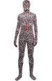 Leopard Zentai Suit | Black , Red and White Thick Velvet Full Body Suit