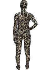 Light Brown and Black Leopard Thicken Velvet Zentai Suit