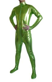 Light Green Shiny Metallic Catsuit (No Hood No Hand)