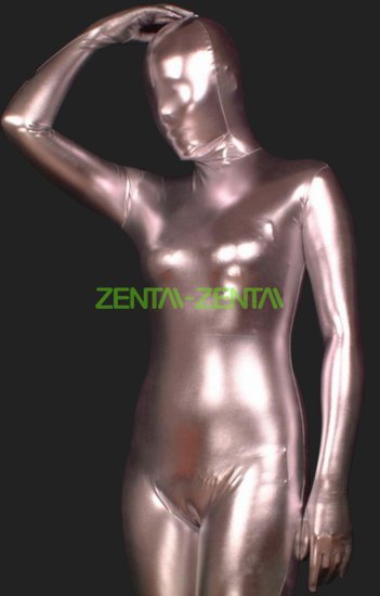 Light Pink Shiny Full Body Suit | Full-body Shiny Metallic Unisex Zentai Suits