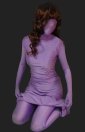 Lilac Full-body Lycra Spandex Premium Zentai Suit with Long Dress