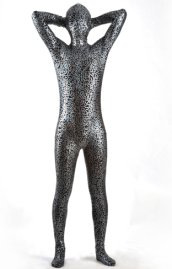 Limited | Black and Silver Shiny Metallic Patterned Zentai Suit