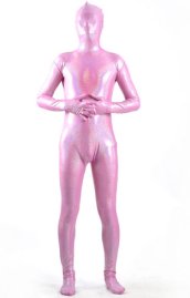 Limited | Pink Starry Patterned Shiny Metallic Zentai Suit