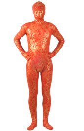Limited | Red and Gold Flora Shiny Metallic Zentai Suit