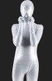 Limited! Silver Multicolour Block Full Body Shiny Metallic Unisex Zentai Suit