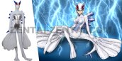 Lugia Costume | White and Blue Shiny Metallic EVA Bodysuit