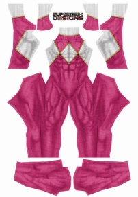 Male Pink Power Ranger Printed Spandex Lycra Costume