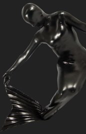 Mermaid! Black Shiny Metallic Full-body Mermaid Zentai