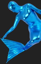 Mermaid! Blue Shiny Metallic Full-body Mermaid Zentai
