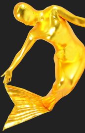Mermaid! Gold Shiny Metallic Full-body Mermaid Zentai