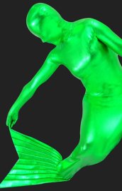 Mermaid! Green Shiny Metallic Full-body Mermaid Zentai