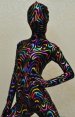 Multi-Color Flow Patterned Shiny Metallic Zentai Suit