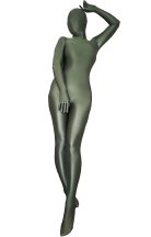 Navy Green Sexy Oil Nylon Spandex Zentai
