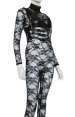 Nicki Minaj Lace Bodysuit | Black Lace Shiny Metallic Catsuit