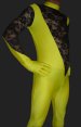 Oliver Yellow and Black Soandex Lycra and Lace Unisex Catsuit without Hood