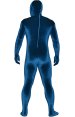 Peacock Blue Thick Velvet Spandex Zentai Full Bodysuit