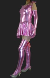 Pink 3-Set Shiny Metallic Dress