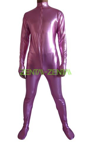 Pink Shiny Metallic Catsuit (No Hood No Hand)