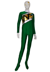 Power Ranger Jungle Fury Costume | Green Printed Spandex Lycra Zentai
