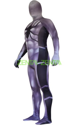 Purple and Black 3D Muscle Shades Fullbody Printed Zentai Suit
