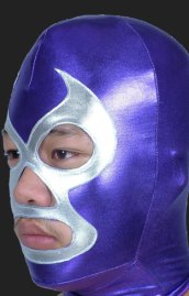 Purple and Silver Fume Halloween Zentai Mask/Hood