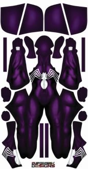 Purple Female Symboite Spider Gwen Printed Spandex Lycra Costume with Hood