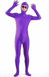 Purple Open Face Zentai Suit