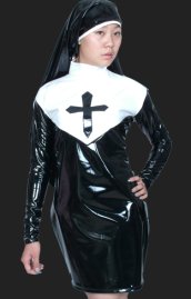 PVC White and Black 2-set Nun Costume