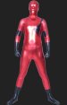 Red and Black Shiny Metallic Full Body Zentai Suit