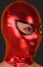 Red and Black Shiny Metallic Hood With Open Eyes Red and Black Shiny Metallic Hood With Open Eyes