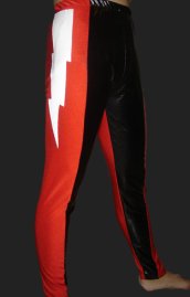 Red and Black Spandex Lycra Shiny Metallic Wrestling Pants