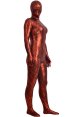 Red and Dark Red Crack Pattern Shiny Metallic Zentai Suit