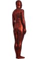 Red and Dark Red Crack Pattern Shiny Metallic Zentai Suit