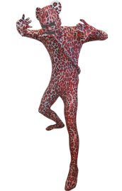Red Leopard Catsuit with Ears and Tail