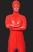 Red PVC Full Body Zentai Suits with Open Eyes,Nose and Mouth