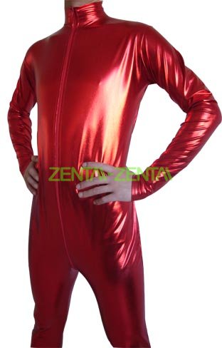 Red Shiny Metallic Catsuit (No Hood No Hand)