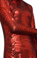 Red Snake Skin Shiny Metallic Patterned Zentai Bodysuit