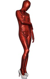 Burgundy Thick Velvet Spandex Zentai Full Bodysuit